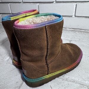 UGG Kids’ booties, rainbow trimmed, size 13
